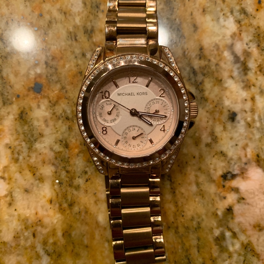 Michael Kora Rose Gold-Tone Watch